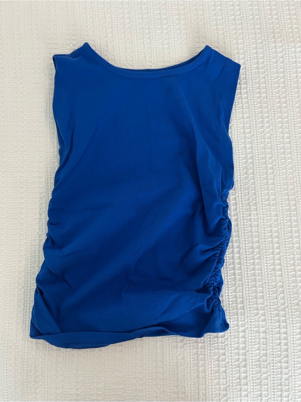 Loft Blue Ruched Side Tank Top